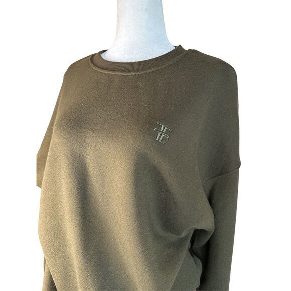 Eterne Oversized Crewneck Sweatshirt in Moss Small New Womens Pullover - Picture 10 of 14